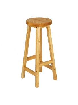 Σκαμπό μπαρ Vistran pakoworld ξύλο φυσικό Φ28x67εκ