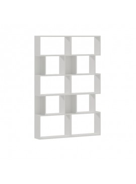 Βιβλιοθήκη Booky pakoworld 12 ραφιών λευκό μελαμίνης 120x20x175εκ 120-000403