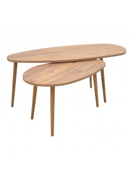 Τραπέζι σαλονιού Monty pakoworld 2 τεμ. σε φυσική απόχρωση 116x46x46εκ