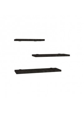 Ραφιέρα τοίχου Leila pakoworld σετ 3τεμ μελαμίνη σε ανθρακί απόχρωση