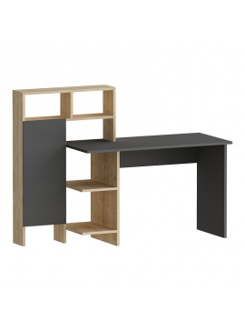 Intrahome Γραφείο εργασίας με ραφιέρα Calisma Intrahome σε oak-ανθρακί απόχρωση 135x60x111εκ | SKU: INTRAPA-231111593