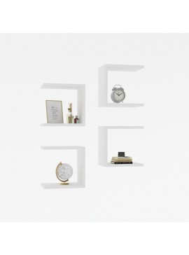 Ραφιέρα τοίχου Perari pakoworld 4τεμ.σε λευκή απόχρωση 30x19.6x30εκ