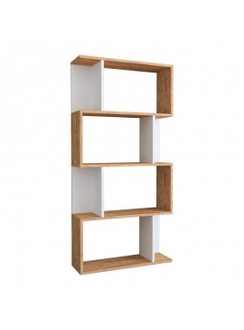 Intrahome Βιβλιοθήκη Kadu Intrahome σε sonoma-λευκή  απόχρωση  72x22x147εκ | SKU: INTRAPA-231111723