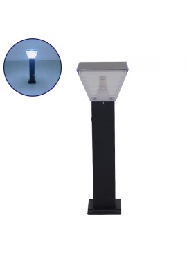 12146 GloboStar® GLOBOSTAR® VEGGIE 12146 Φωτιστικό Κολωνάκι Κήπου με Ντουί 1 x E27 60° AC 220-240V Αδιάβροχο IP65 - Γκρι Ανθρακί - Μ20 x Π20 x Υ60cm