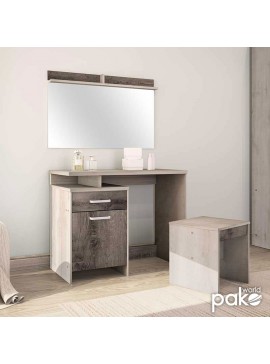 Τουαλέτα κρεβατοκάμαρας Nuis Intrahome με καθρέπτη και σκαμπό χρώμα castillo-toro INTRAPA-234111124