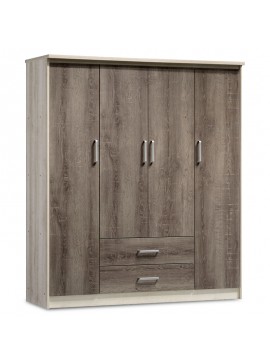 Ντουλάπα ρούχων τετράφυλλη OLYMPUS pakoworld χρώμα castillo-toro 159x57x183εκ 123-000023