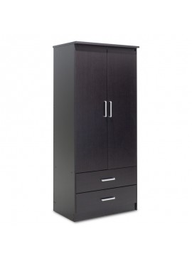 Ντουλάπα ρούχων δίφυλλη OLYMPUS pakoworld χρώμα wenge 81x57x183εκ 123-000044