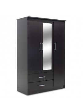 Ντουλάπα ρούχων τρίφυλλη OLYMPUS pakoworld χρώμα wenge 120x57x183εκ 123-000045