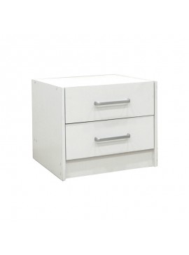 Κομοδίνο OLYMPUS pakoworld με 2 συρτάρια χρώμα σε λευκή απόχρωση 47.5x40.5x40.5εκ