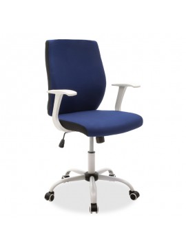 Καρέκλα γραφείου εργασίας Memory pakoworld ύφασμα μπλε-λευκό 126-000028