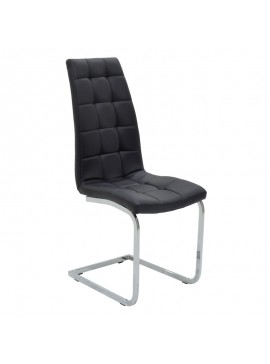 Καρέκλα Darrell pakoworld pu μαύρο-βάση χρωμίου 42x49x106εκ 127-000106
