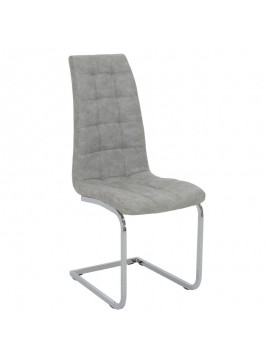 Καρέκλα Darrell pakoworld pu αντικέ γκρι-βάση χρωμίου 42x49x106εκ 127-000108