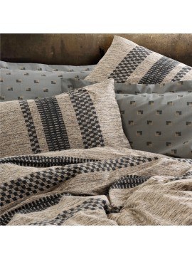 Σετ παπλωματοθήκη Arlo Cotton Box 3 τμχ Μονή (160x220) χρώμα καφέ - γκρι