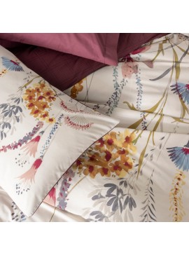 Σετ παπλωματοθήκη Flos Cotton Box 3 τμχ Μονή (160x220) χρώμα μπορντώ