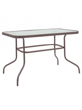 Τραπέζι Valor pakoworld μέταλλο καφέ-γυαλί 110x60x70εκ