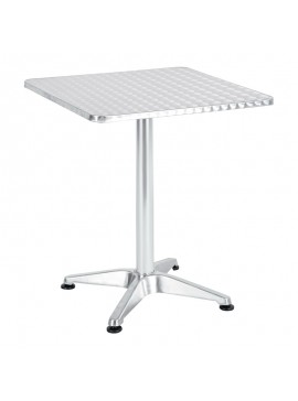 Τραπέζι Lazo pakoworld χρωμίου αλουμίνιο 60x60x70εκ 130-000065