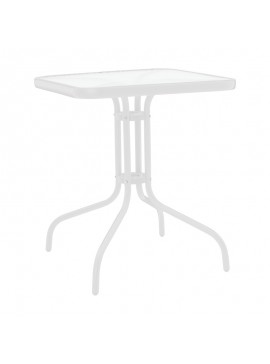 Τραπέζι Watson pakoworld μέταλλο λευκό- γυαλί 70x70x70εκ