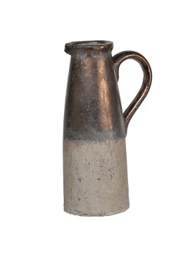 Artekko Candia Διακοσμητική Κανάτα από Τερακότα σε Μπρονζέ με Μπεζ (22.5x14.5x36.5)cm Artekko 1346