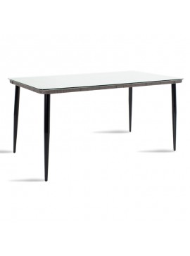 Intrahome Τραπέζι Naoki Intrahome μέταλλο μαύρο-pe γκρι-γυαλί 160x90x78εκ | SKU: INTRAPA-251111115