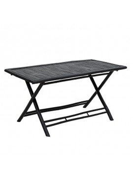 Τραπέζι Badou pakoworld πτυσσόμενο bamboo μαύρο 150x80x77εκ 141-000017