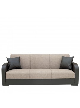 Καναπές Κρεβάτι Τριθέσιος ArteLibre MARTINI Καφέ PU 215x84x84cm Arte-14210015