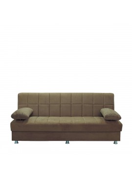 Artelibre Καναπές Κρεβάτι Τριθέσιος LAURA ΙΙ Καφέ 190x75x80cm Arte-14210140