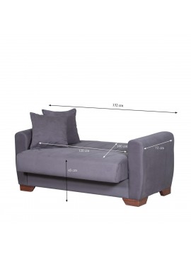 ArteLibre Καναπές Κρεβάτι Διθέσιος DIEGO 2S Γκρι 153x78x80cm Arte-14210223