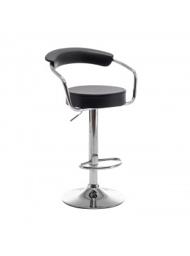 Σκαμπό Bar ArteLibre PELI Με Πλάτη Πτυσσόμενο Μαύρο PU/Μέταλλο 51x50x83-105cm