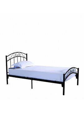 Κρεβάτι ArteLibre ZIZEL Μεταλλικό Sandy Black 208x91x87cm (Στρώμα 90x200cm)