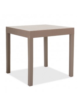 Τραπέζι Gabi pakoworld PP χρώμα μόκα 80x80x77εκ 143-000025