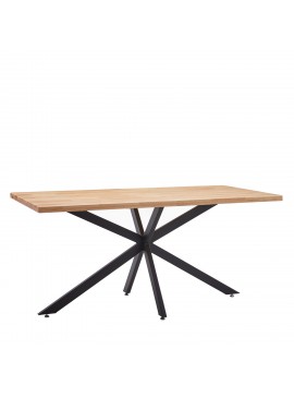 Τραπέζι Τραπεζαρίας ArteLibre DRYOPIS Φυσικό/Μαύρο Ξύλο/Μέταλλο 160x80x75cm