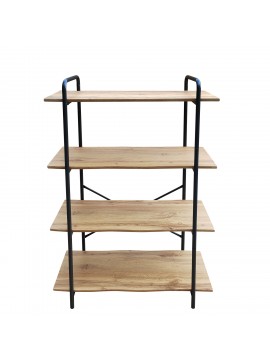 Ραφιέρα ArteLibre AMORA Φυσικό/Μαύρο MDF/Μέταλλο 80x34x112cm