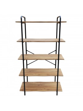 Ραφιέρα ArteLibre EVORA Φυσικό/Μαύρο MDF/Μέταλλο 80x34x144cm