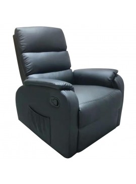 ArteLibre Πολυθρόνα Relax Με Μασάζ ΗΑΝΑ Μαύρο PU 77x90x99cm Arte-14340010