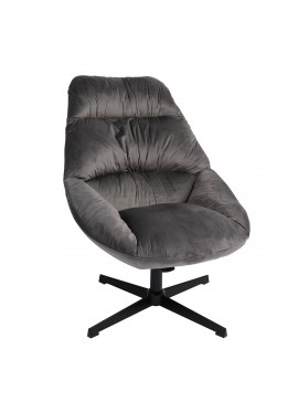 Πολυθρόνα ArteLibre CHANTIERI Γκρι Ύφασμα/Μέταλλο 94x71x83cm