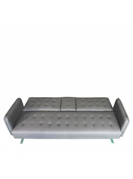 ArteLibre Καναπές Κρεβάτι Τριθέσιος MARFA Γκρι PU 188x82x80cm Arte-14490018