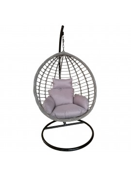 Κούνια Πολυθρόνα ArteLibre VALENTINE Γκρι/Μαύρο 100x65x110cm Arte-14510002