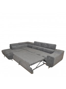 Καναπές Κρεβάτι Γωνιακός ArteLibre CASABLANCA Σκούρο Γκρι 280x203x78-93cm