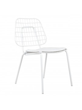 Καρέκλα Μεταλλική ArteLibre ALNUS Με Μαξιλάρι Λευκό 53x55x79cm Arte-14590015
