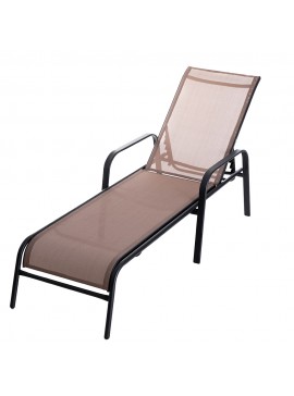 Ξαπλώστρα ArteLibre TETIAROA Καφέ Μέταλλο/Ύφασμα 185x65x33cm