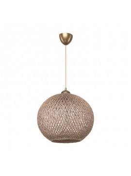 Φωτιστικό οροφής μονόφωτο Leshia pakoworld Ε27 καφέ Φ38x38εκ