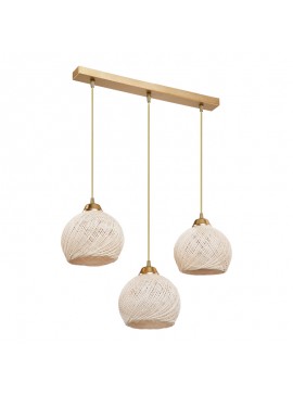 Φωτιστικό οροφής τρίφωτο PWL-0973 II pakoworld Ε27 χρυσό 50x18x85εκ