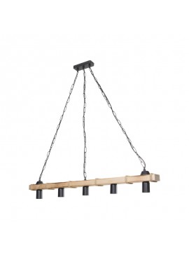 Φωτιστικό οροφής πεντάφωτο Lagoon pakoworld Ε27 σε καφέ απόχρωση 100x8.5x10.5εκ