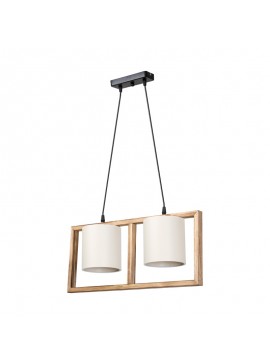 Φωτιστικό οροφής δίφωτο Sereda I pakoworld Ε14 σε καφέ-cream απόχρωση 54x14x27εκ