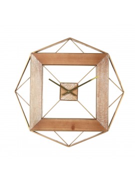Ρολόι Τοίχου ArteLibre Χρυσό/Φυσικό Μέταλλο/MDF 51x51x4.5cm Arte-14700007