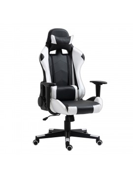 ArteLibre Καρέκλα Γραφείου Gaming NAVAN Λευκό/Μαύρο PVC 68x53x122-131cm Arte-14730005