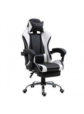 ArteLibre Καρέκλα Γραφείου Gaming BRAY Λευκό/Μαύρο PVC 67x50x120-127cm Arte-14730011
