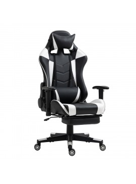 Καρέκλα Γραφείου ArteLibre Gaming SLIGO Λευκό/Μαύρο PVC 70x55x122-131cm Arte-14730014