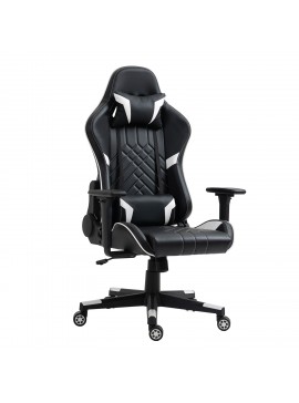 ArteLibre Καρέκλα Γραφείου Gaming NASS Μαύρο/Λευκό PVC 72x55x122-131cm Arte-14730015