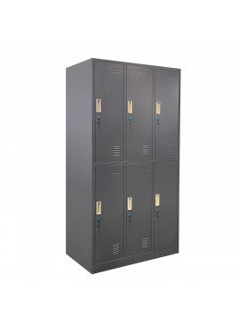 Φοριαμός ArteLibre 6 Θέσεων EARNIL Σκούρο Γκρι Μέταλλο 90x45x185cm Arte-14800010